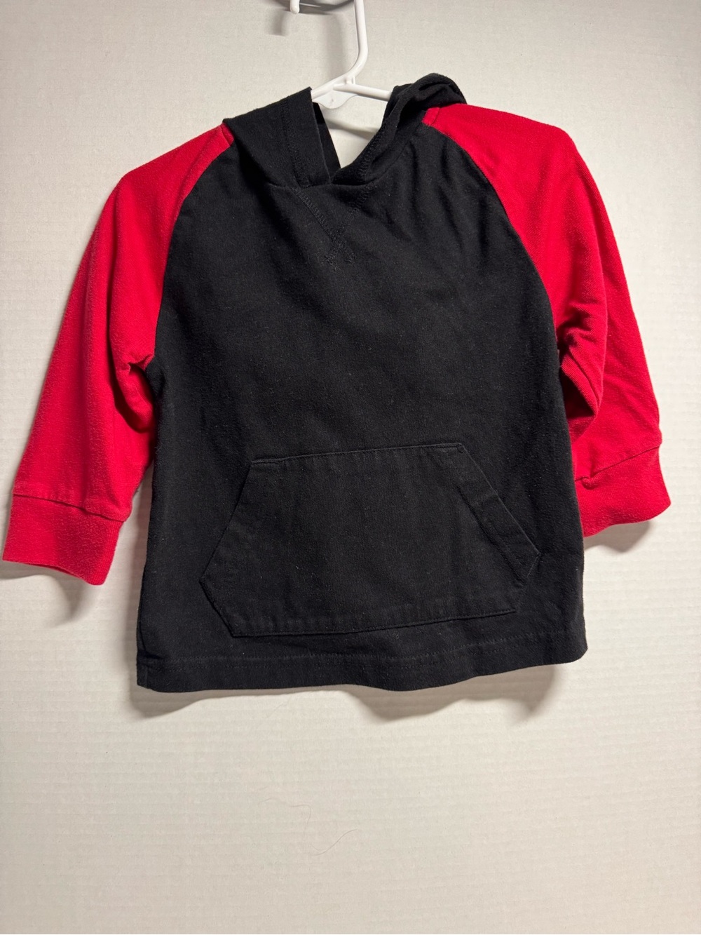 Garanimals Black Pullover Hoodie with Red Raglan Sleeves
